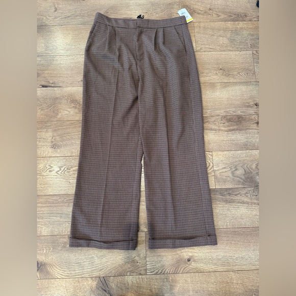 PAIGE Brown Houndstooth High Waist Wide Leg Pants Size 10 NWOT - Picture 10 of 10